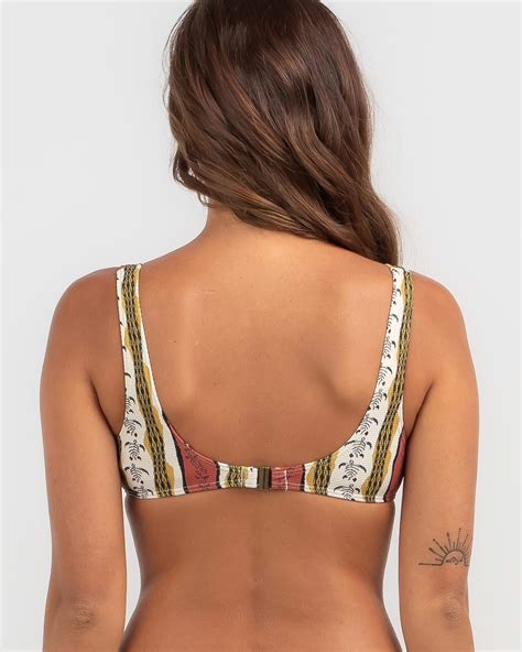 Shop Billabong King Stingray Diamond Bralette Bikini Top In Chino Fast Shipping Easy Returns