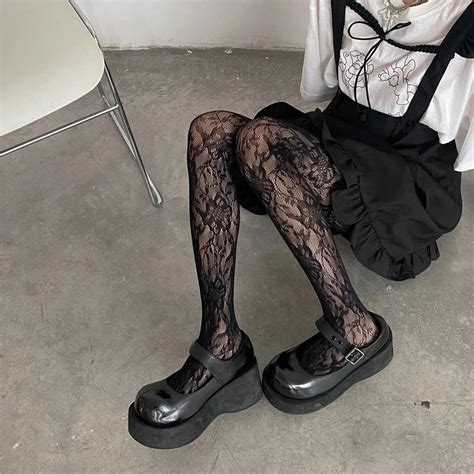 Estilo Punk Fishnet Meia Calça Doce Menina Collants Coxa Meias Altas Lingerie De Malha Colorido