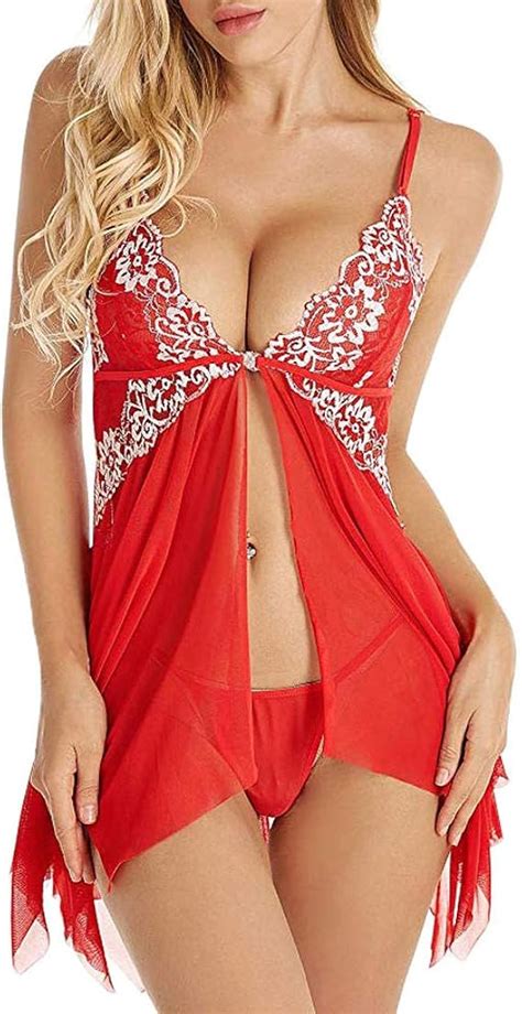 Bodys Femme Sexy Womens Vêtements De Nuit Col en V Floral Dentelle Lingerie Ensemble Ouvert