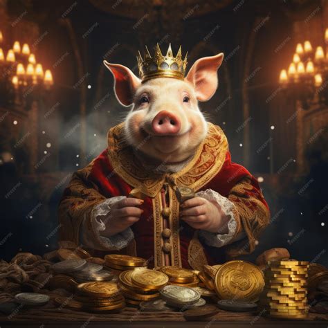 Premium AI Image | The Royal Majesty A Pig Adorned in King's Attire