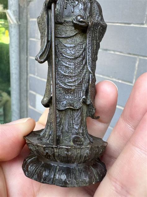 Copper Ksitigarbha Bodhisattva Standing Posture Dizang Pusa Copper