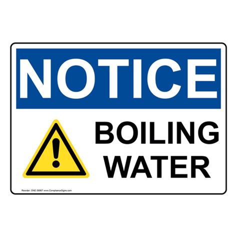 Osha Sign Notice Boiling Water Industrial Notices