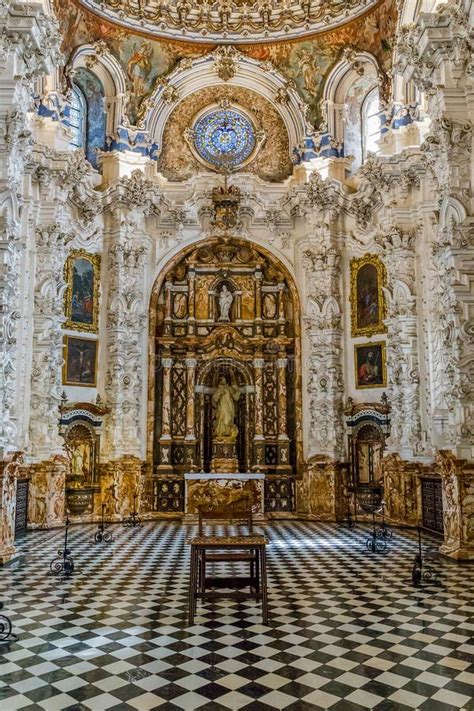 Interior Of The Carthusian Monastery In Granada Spain Editorial Stock