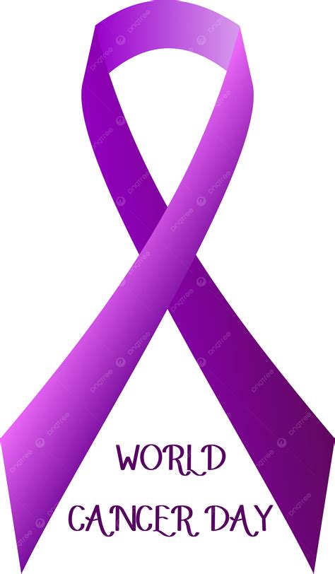 World Cancer Day Purple Ribbon Vector World Cancer Day Ribbon Cancer