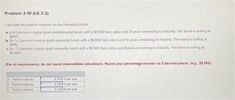 Solved Calculate the yield to maturity on the following | Chegg.com