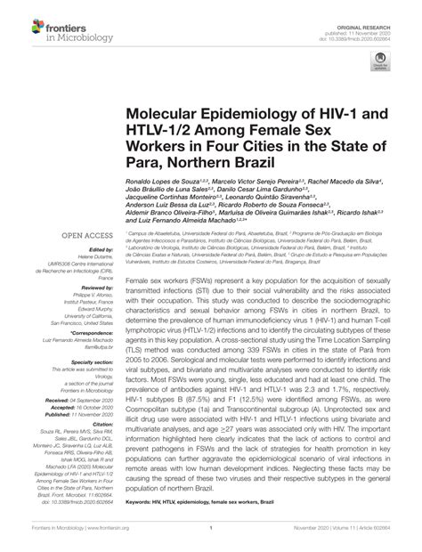 PDF Molecular Epidemiology Of HIV 1 And HTLV 1 2 Among Female Sex