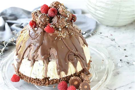 Christmas Ice Cream Pudding With Chocolate And Hazelnuts