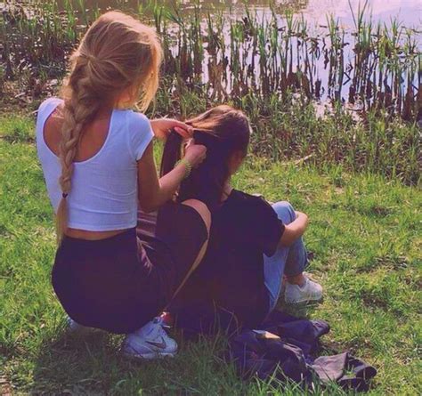 Outdoors Cuties And Blonde And Brunette Image On Favim