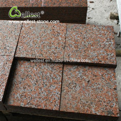 Flamed Red Granite Cube Stone For Garden Paving Outdoor Paver Paving