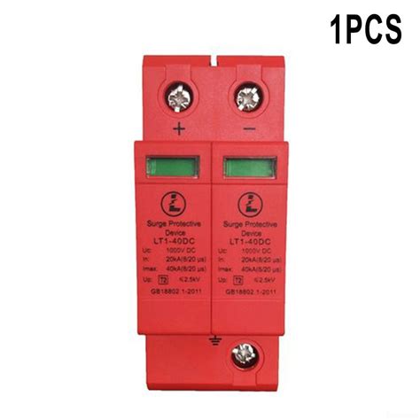 2p Spd Pv Din Rail Low Voltage Arrester Surge Protector Dc1000v 20ka~40ka