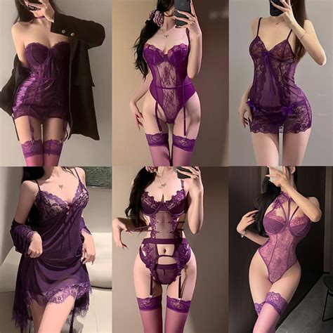 Purple Sexy Lingerie Sexy Pajamas Women Lace Girls Thin Style Pure Desire Style Comfortable