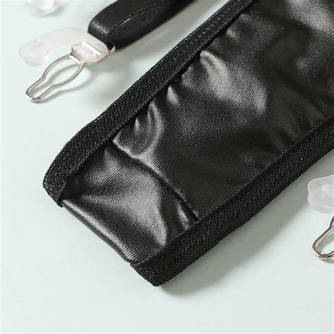 Who S The Boss Faux Leather Lingerie Set Shiny Fashion Lale Look