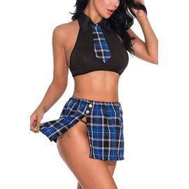 Sexy Schoolgirl Lingerie Femme Costume Cosplay Écolière Ensemble Coquine Uniforme Étudiante