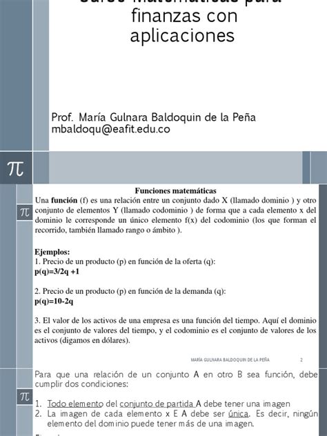 Funciones Matemáticas | PDF | Función (Matemáticas) | Oferta (economía) 