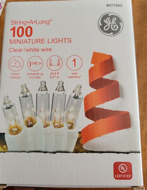 GE String A Long 100 Ct Clear Incandescent Christmas String Lights