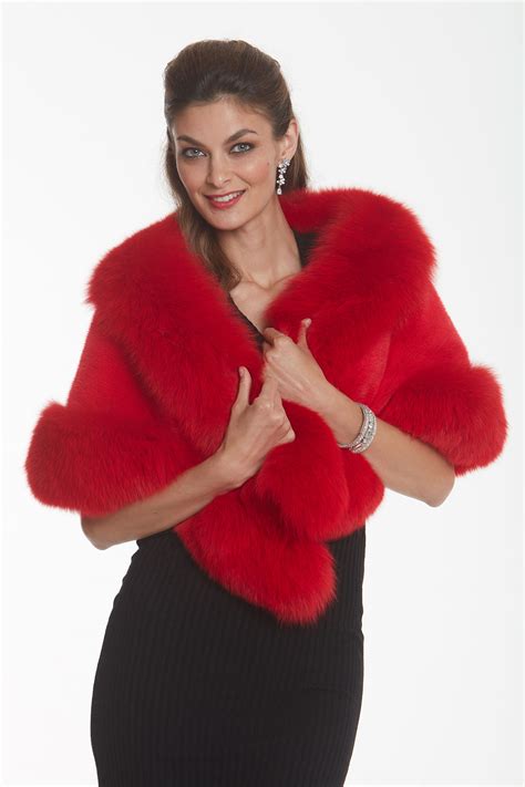 Red Fox Fur Stole Cape Fox Fur Stole Red Color Br