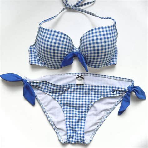 GILLY HICKS Bikini Bleu Blanc Taille M haut S bas Gebraucht in Vevey für CHF