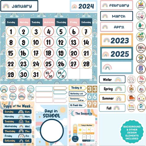 Decorably 157 Pcs Teacher Calendar For Classroom Bulletin