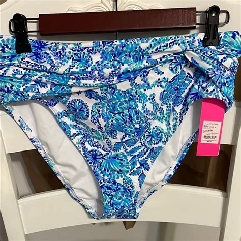 Lilly Pulitzer Swim Lilly Pulitzer Yarrow High Waisted Turquoise Oasis Bikini Bottom Poshmark