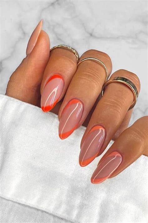 Orange Nude Summer Nails Nail Designs Trendy Nails Acrylic Nails