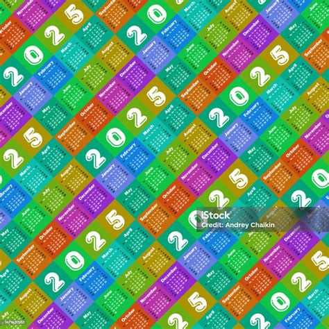 Seamless Background With Calendar 2025 Stock Illustration - Download