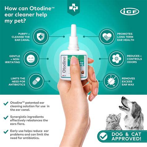 ICF Otodine Cat & Dog Ear Cleaner Solution Dog Ear Drops to Stop Wax