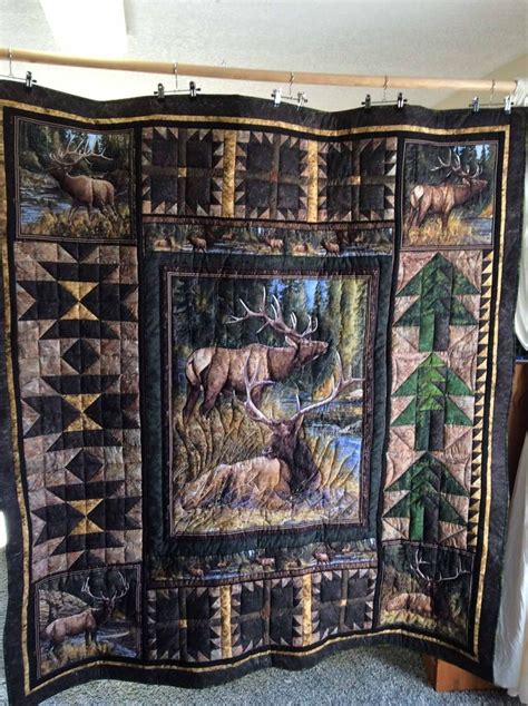 Deer Big Bucks Awesome MYT442 Quilt Woonistore Panel Quilts Deer