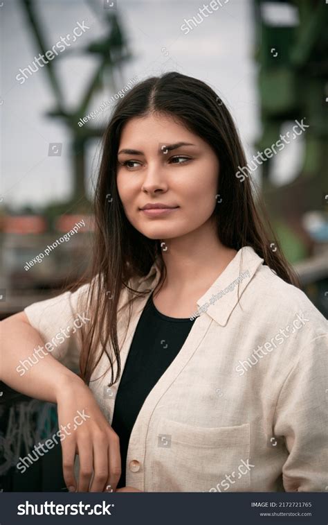 Gorgeous Brunette Girl Wearing Light Linen Stock Photo Shutterstock