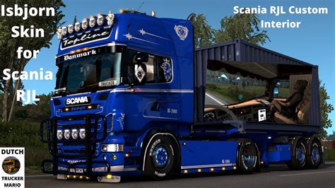 Dutch Trucker Mario Ets 2 Isbjorn Skin For Scania Rjl V8 Open Pipe Scania Rjl Custom Interior