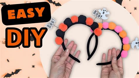 Easy Halloween Headband Diy Beginner Friendly Pom Pom Hairband Tutorial Halloween Craft