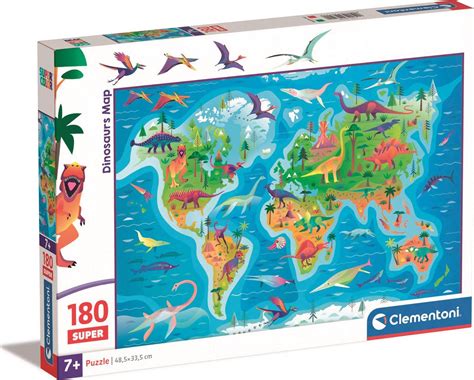 Puzzle Carte Des Dinosaures Puzzle Supercolor 180 Pieces PuzzleMania Fr