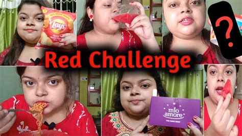 24 Hours Red Challenge 🔴only Red Food Eating Challenge🔴 সারাদিন লাল পরি