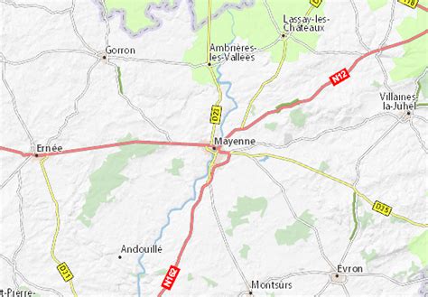 Map of Mayenne - Michelin Mayenne map - ViaMichelin