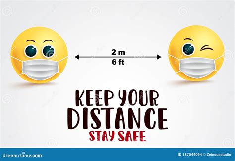 Emoji Stay At Home Vector Sign Banner Stay At Home Stay Safe Campaign