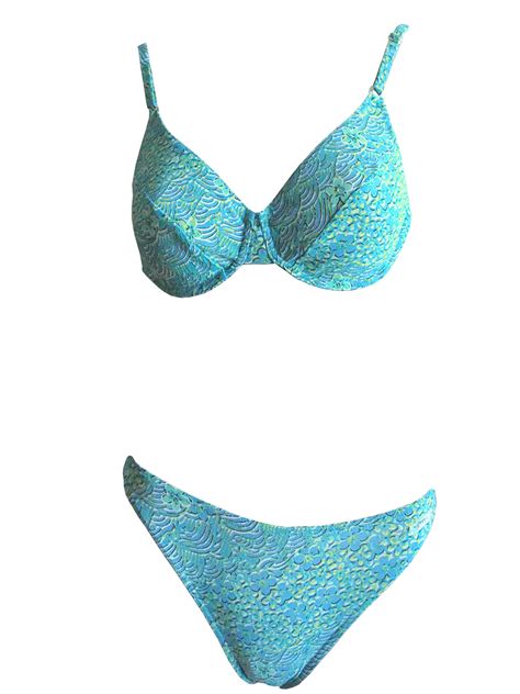 Bügel Bikini von Solar Tan Thru durchbäunend C Cup Blümchen in türkis Banjador