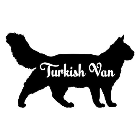 Premium Vector Turkish Van Cat Silhouette Breeds Cat Logo Monogram Vector