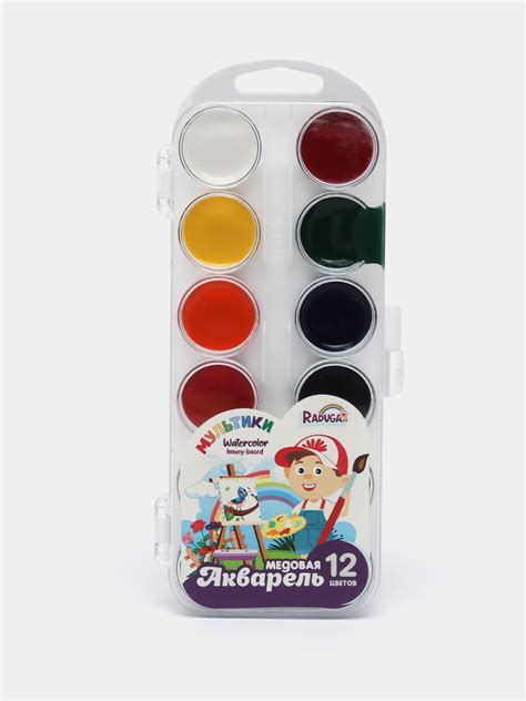 Цветные краски "Raduga" акварель, 12 цветов купить по низким ценам в ...