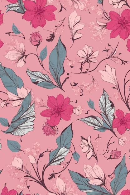 Premium Photo Vector Seamless Flower Pattern On Pink Backgrounds