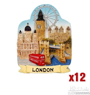 12x Resin London Collage Magnets Souvenirs Bulk Offer