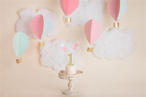 Hot Air Balloon Cake Smash For Baby Girl Yvonne Leon Photography