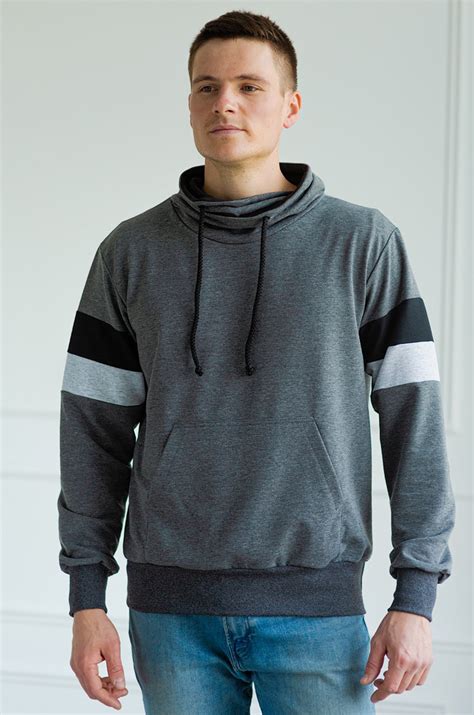Толстовка мужская Амадэль 6616693 серый купить оптом в HappyWear.ru