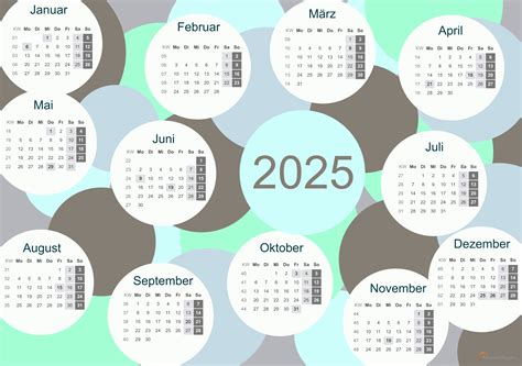 KALENDER 2025 ZUM AUSDRUCKEN - KOSTENLOS