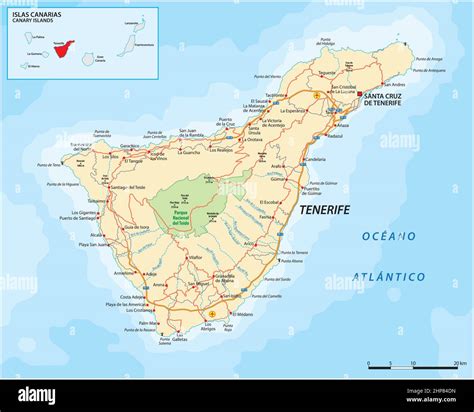 Vector Road Map Of Canary Island Tenerife Stock Vector Image Art Alamy