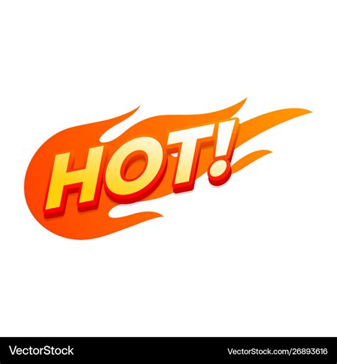 Hot Fire Sign Promotion Fire Banner Price Tag Vector Image