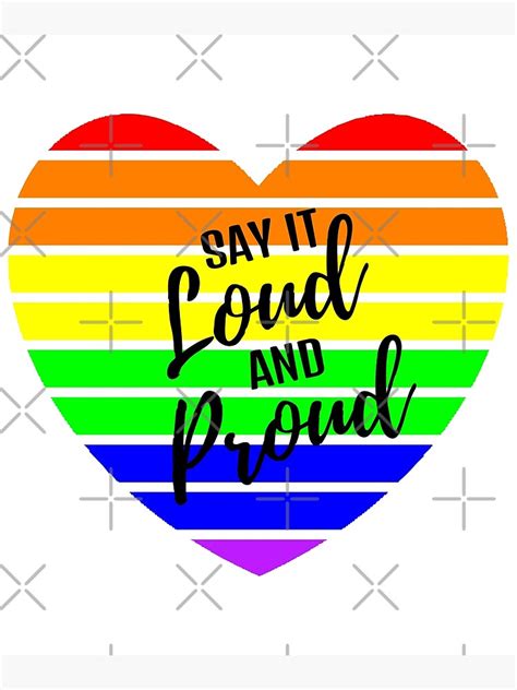 Póster Corazón del arco iris del orgullo gay LGBTQ dilo fuerte y orgulloso de portrait you