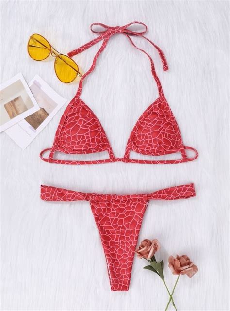 New Hollow Print Split Lace Sexy Backless Bikini Nsdys Toris Aesthetics