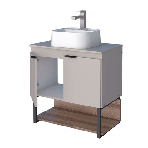 Gabinete para Banheiro em Madeira Nicho Sálvia Nude Tamarindo Sem Cuba Cozimax