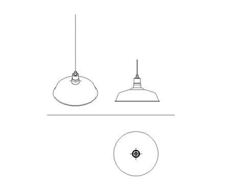 Hanging Light Lamp Detail Elevation 2d View Cad Blocks Layout Dwg File