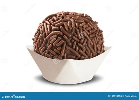 Traditional Brazilian Brigadeiro Isolated on White Background. Stock ...