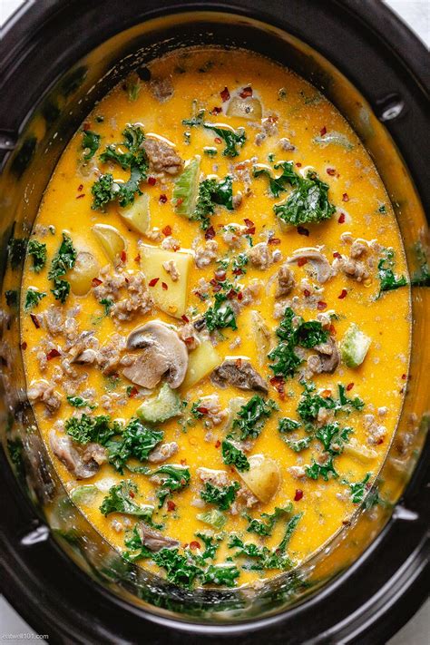 Crock-Pot Tuscan Sausage Soup Recipe – Slow Cooker Sausage Soup Recipe ...